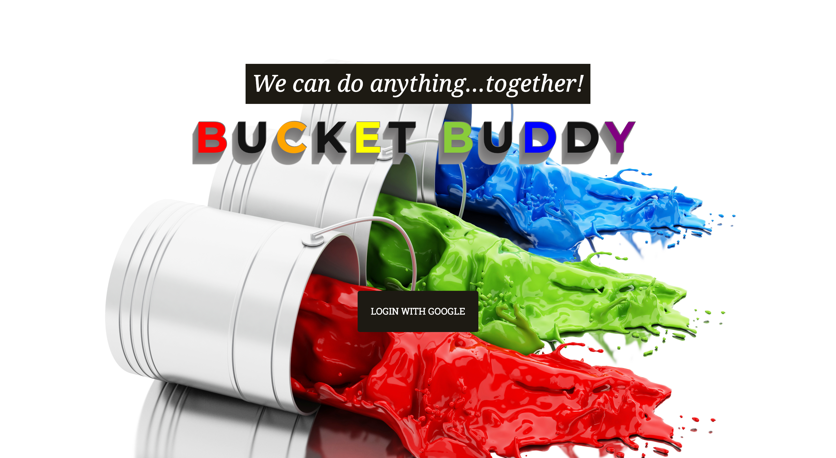 Bucket Buddy Landing Page Screen Shot